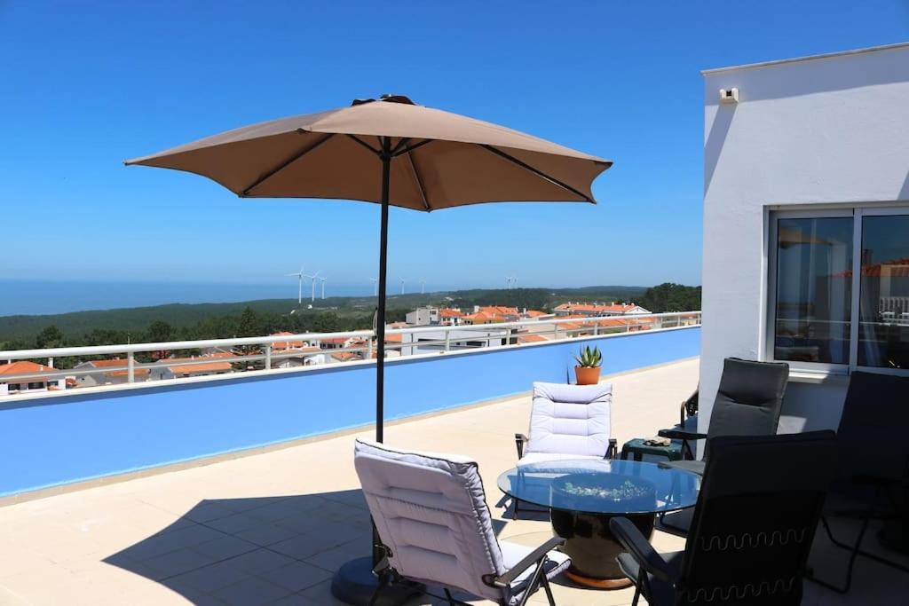 Sitio Penthouse - Big Terrace With Sea View & Bbq Villa Nazare Bagian luar foto