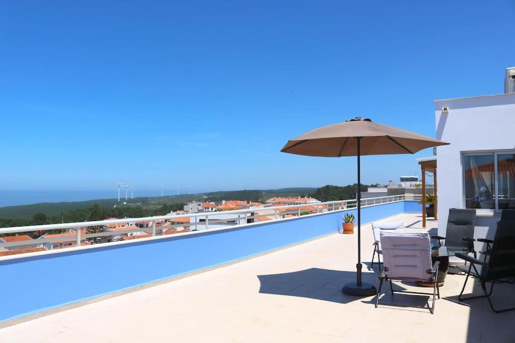 Sitio Penthouse - Big Terrace With Sea View & Bbq Villa Nazare Bagian luar foto