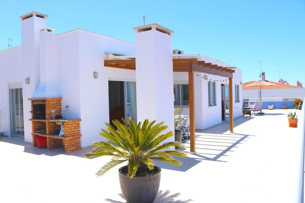 Sitio Penthouse - Big Terrace With Sea View & Bbq Villa Nazare Bagian luar foto