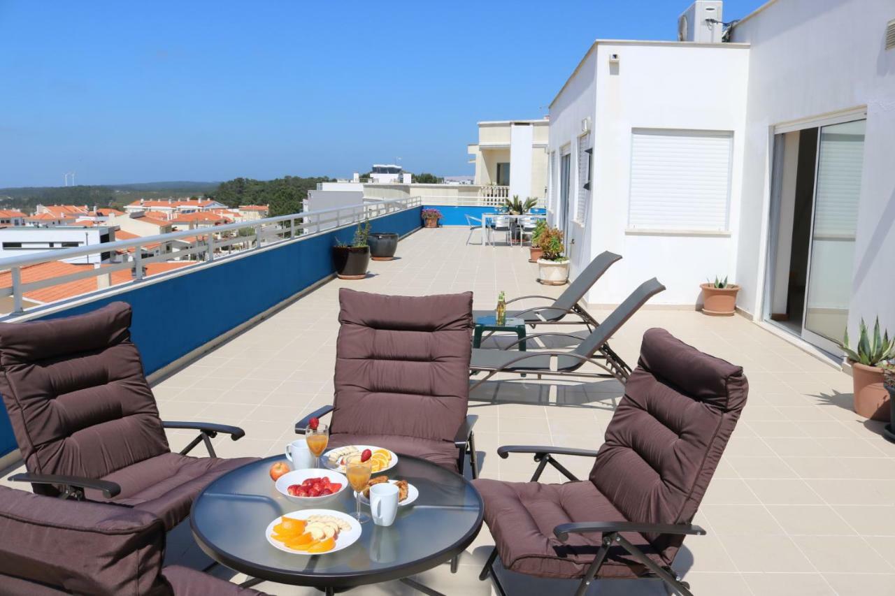 Sitio Penthouse - Big Terrace With Sea View & Bbq Villa Nazare Bagian luar foto